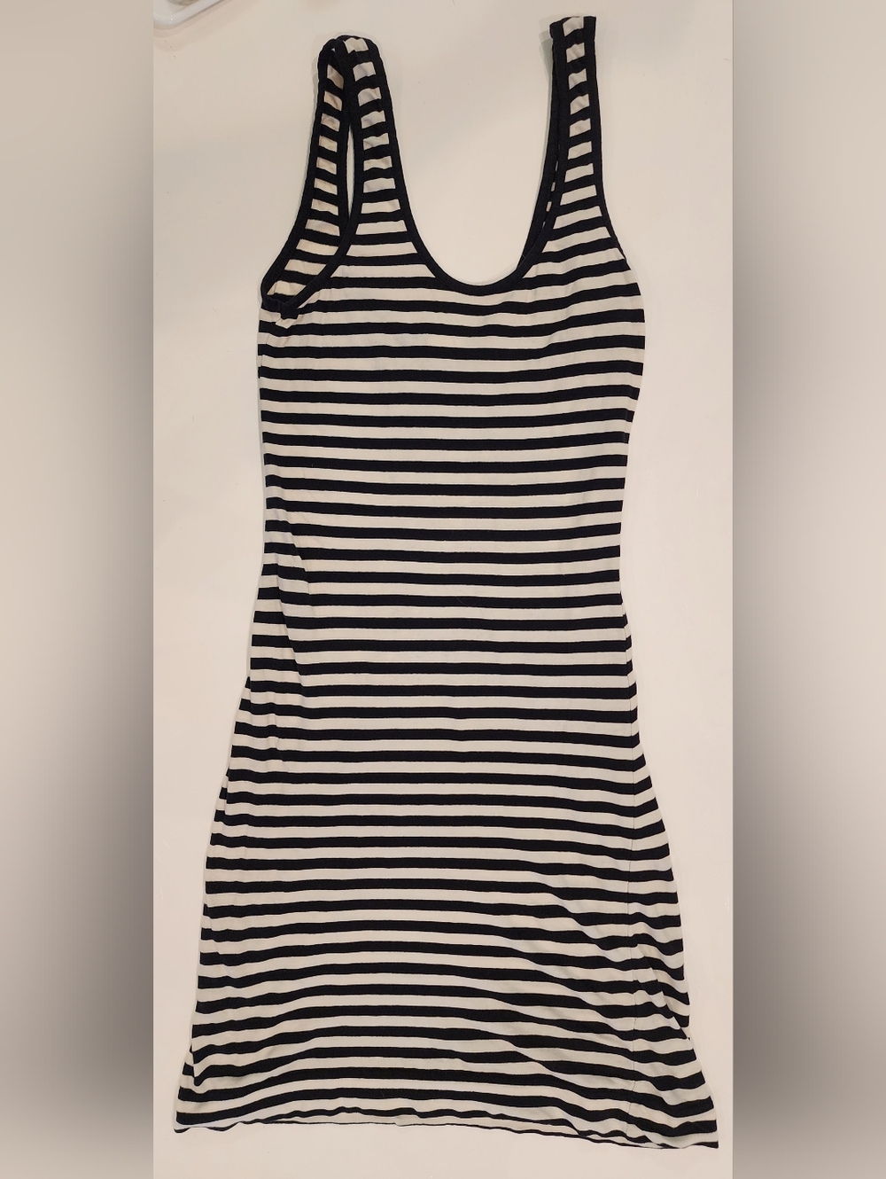 French Connection Mini Bodycon Dress Black & White Stripes Stretchy Women's 2